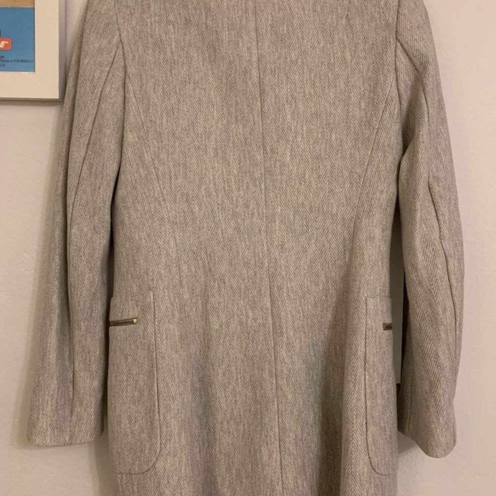 Zara Basic Collection Grey Midi Coat Size Xs - image 4